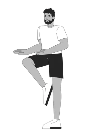 Man balancing on one leg  Illustration