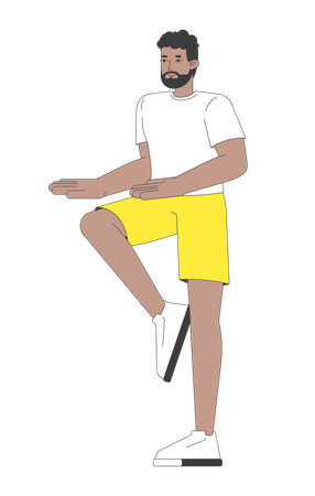 Man balancing on one leg  Illustration