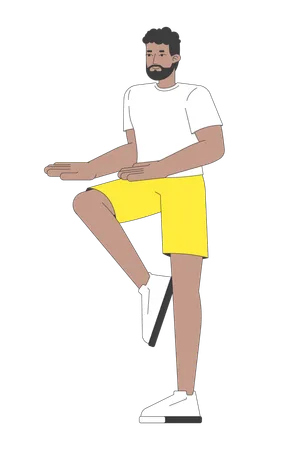 Man balancing on one leg  Illustration