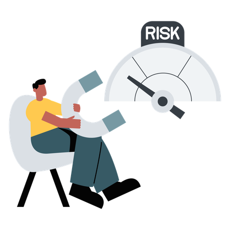 Man Balancing Risk and Reward  Illustration