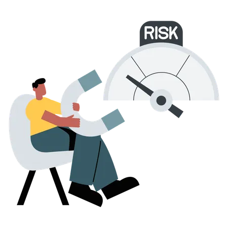 Man Balancing Risk and Reward  Illustration