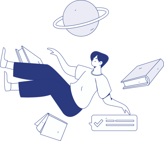 Man Book Reading  Illustration