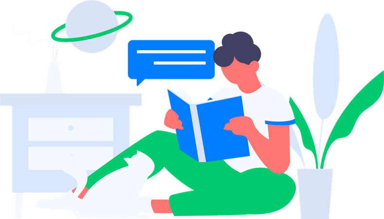 Man Book Reading  Illustration