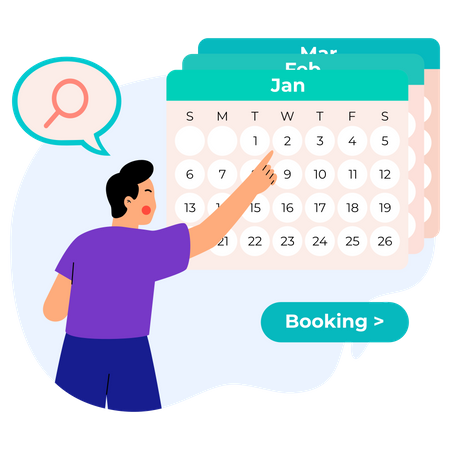 Man booking appointment Illustration