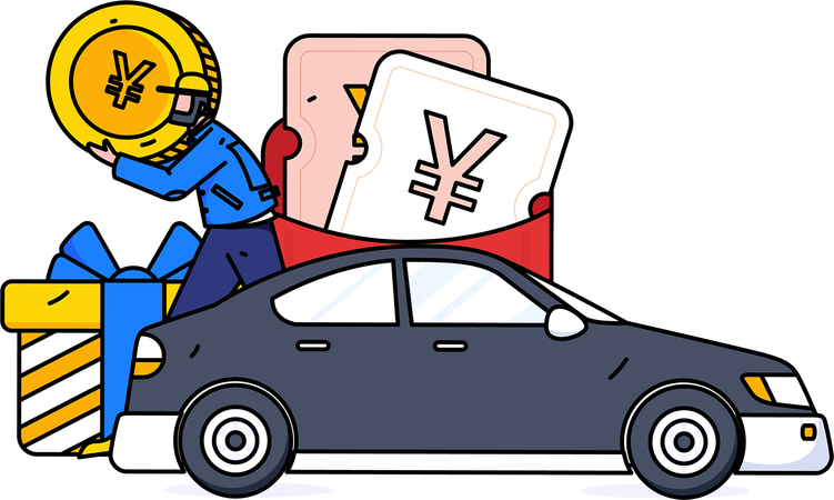 Man booking cab  Illustration