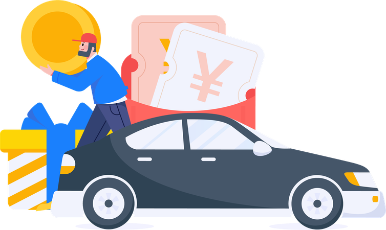 Man booking cab  Illustration