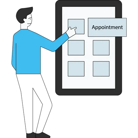 Man booking Online appointment Illustration