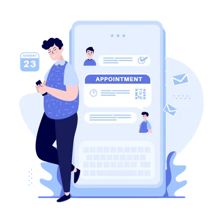 Man booking online appointment  Illustration