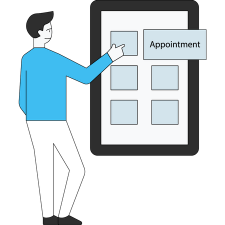 Man booking Online appointment  Illustration