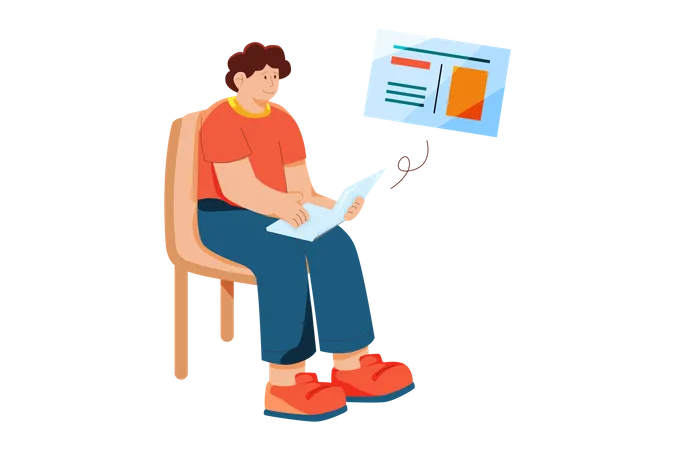 Man booking travel tickets online  Illustration