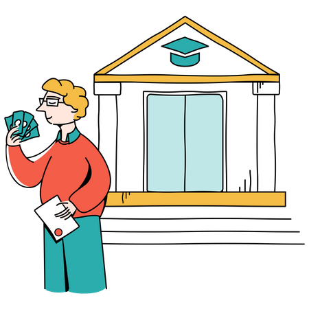 Man borrowed money from bank  Illustration