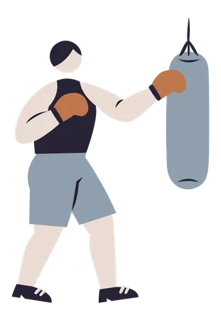 Man Boxing  Illustration