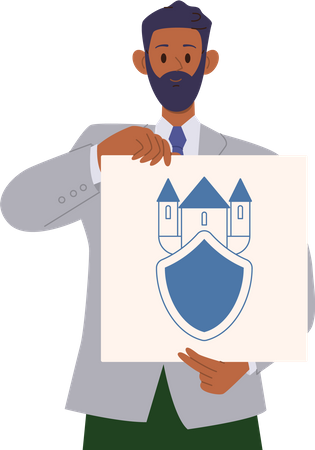 Man brand logo developer demonstrating business identity  Illustration