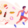 illustration for man burning calories