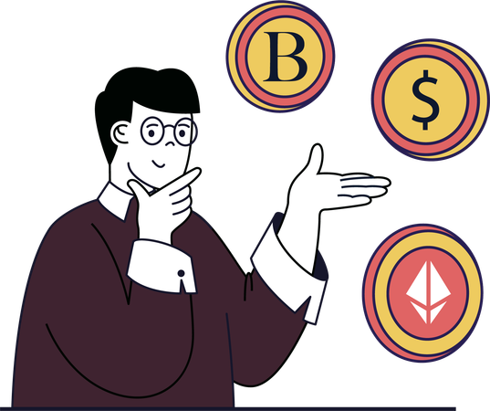 Man buy nft token  Illustration