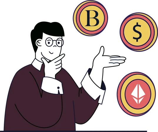 Man buy nft token  Illustration