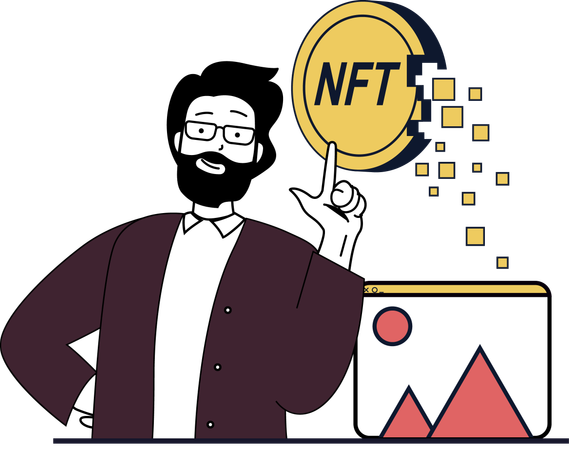 Man buy nft token  Illustration