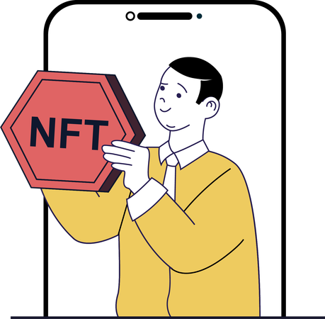 Man buy nft token  Illustration
