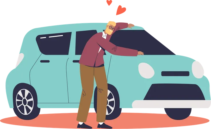 Man buying car  Illustration