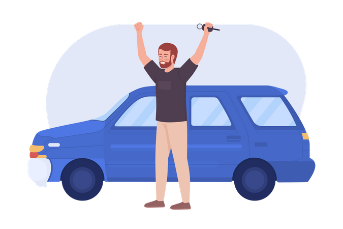 Man buying car  Illustration