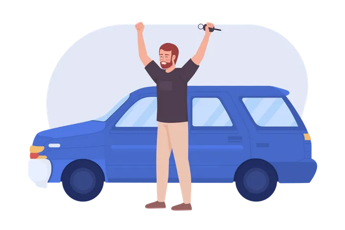 Man buying car  Illustration