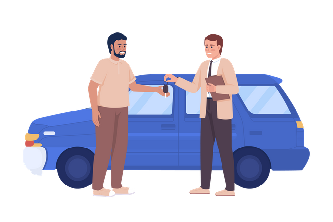 Man buying car  Illustration