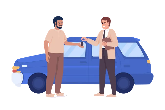 Man buying car  Illustration