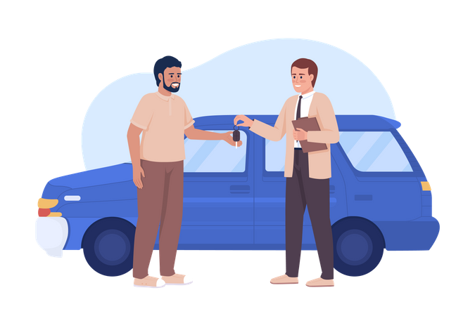 Man buying car  Illustration