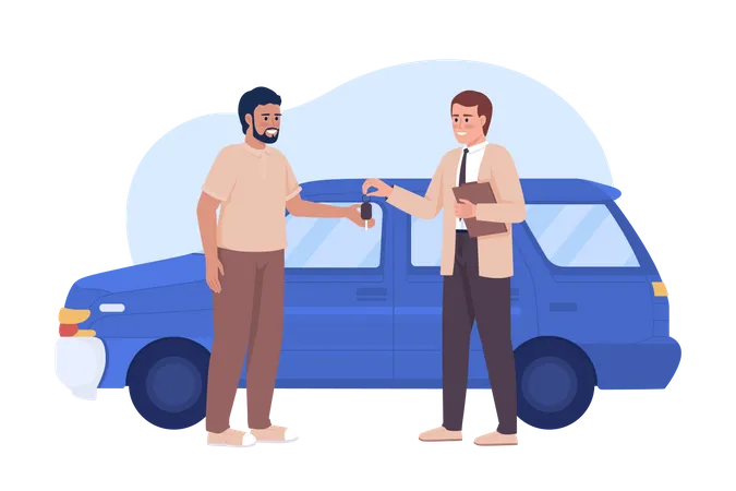 Man buying car  Illustration