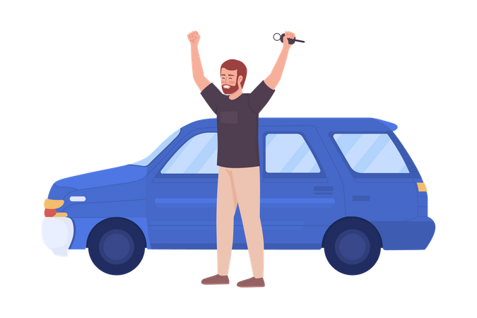 Man buying car  Illustration