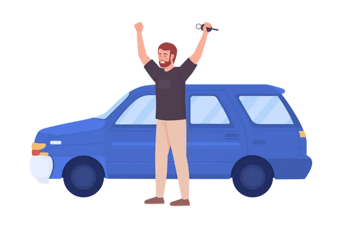 Man buying car  Illustration