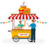 illustrations for street food vehicle