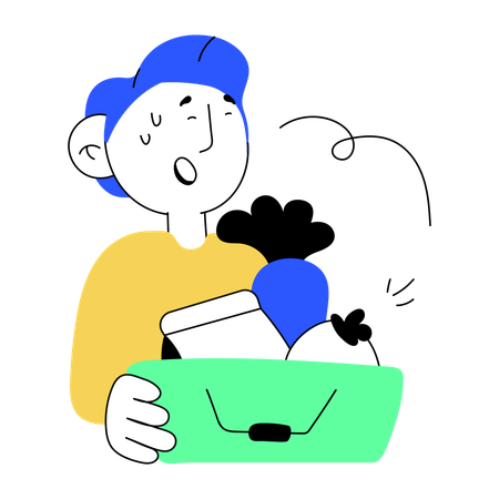 Man buying grocery  Illustration