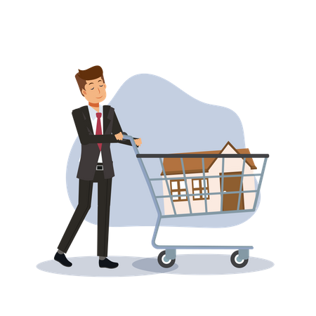 Man buying home  Illustration