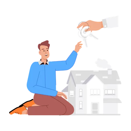 Man buying home  Illustration