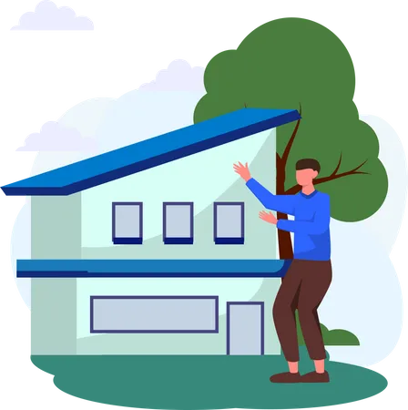 Man buying home  Illustration