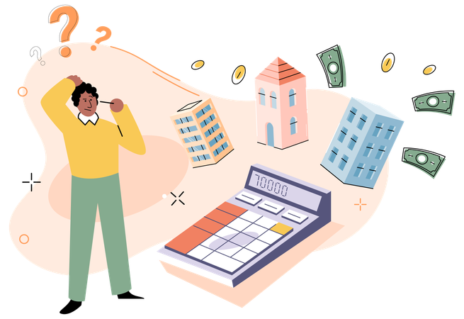 Man buying new real estate property  Illustration