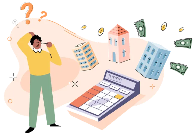 Man buying new real estate property  Illustration