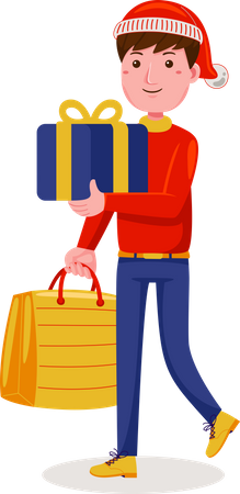 Man buying on christmas sale  Illustration