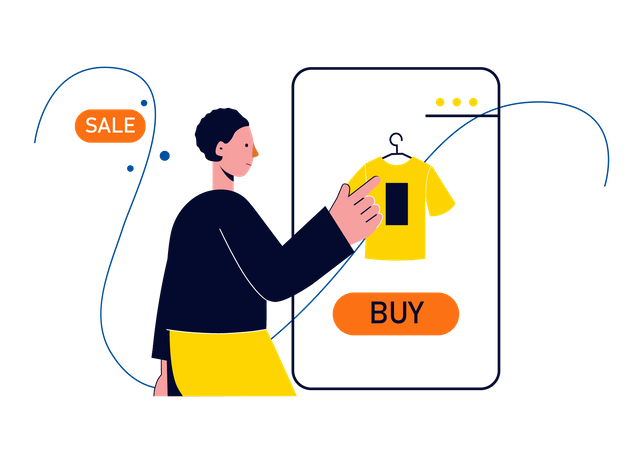 Man buying online  Illustration