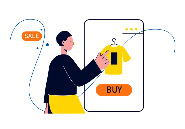 Man buying online  Illustration