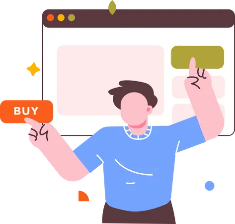 Man buying online  Illustration