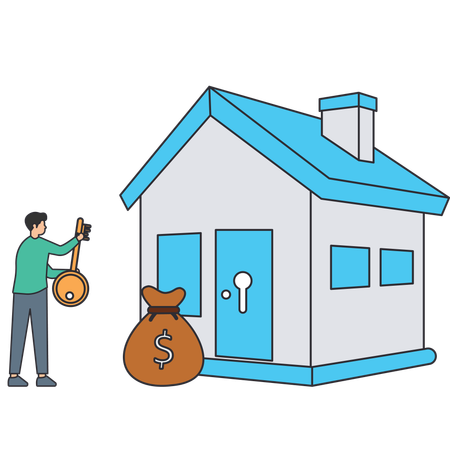 Man buying property  Illustration