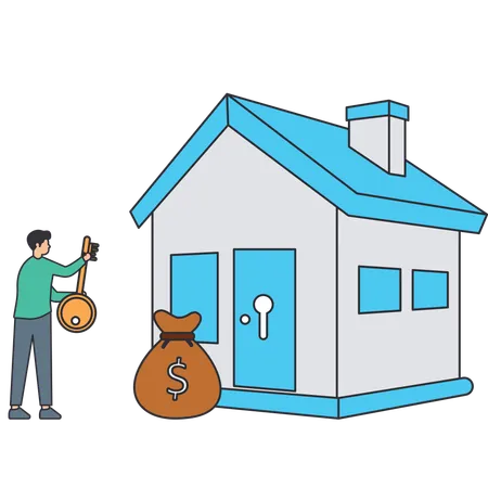 Man buying property  Illustration