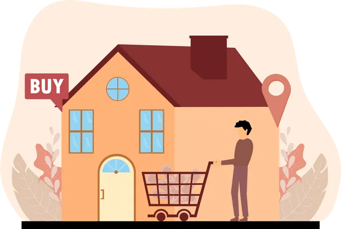 Man Buying Real Estate  Illustration