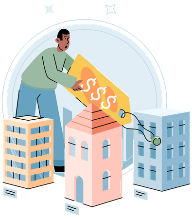 Man buying real estate property  Illustration