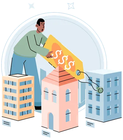 Man buying real estate property  Illustration
