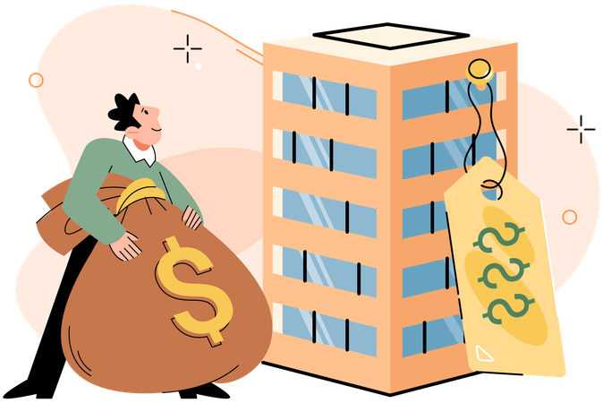 Man buying real estate property  Illustration