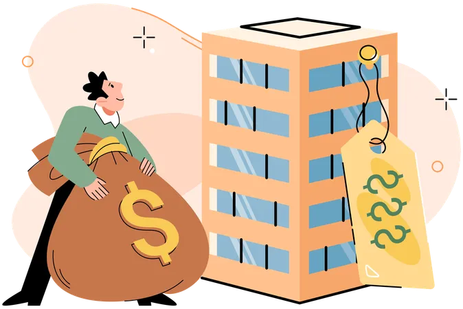 Man buying real estate property  Illustration