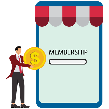 Man buying Shopping Membership  Illustration
